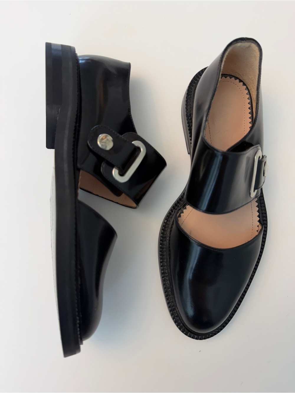 INCH2 Black Mary Jane Monk Strap Shoes, Size 38 (US 8)